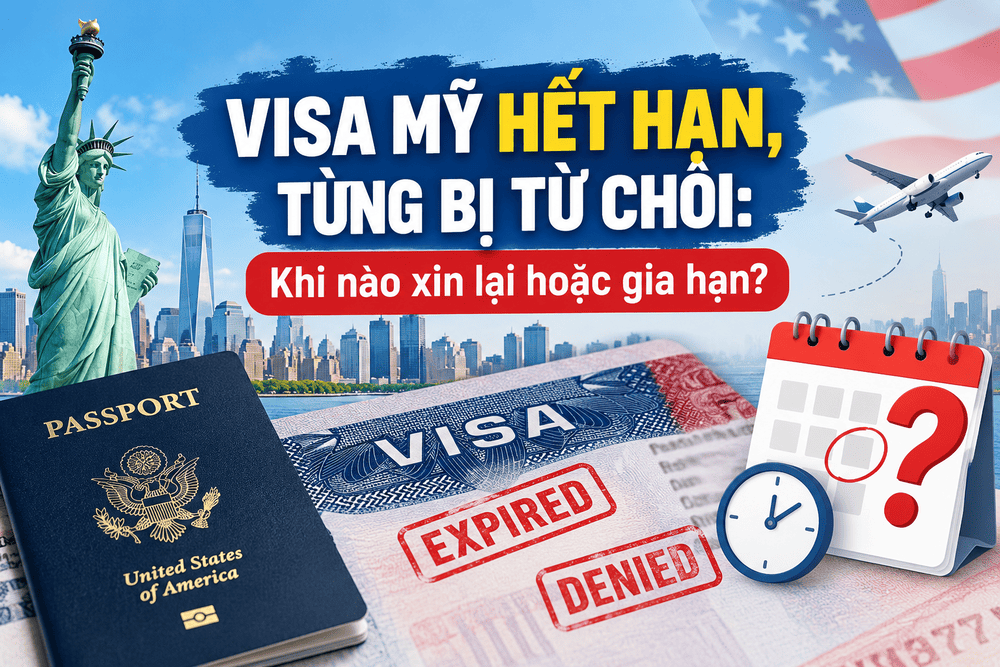 Visa Mỹ hết hạn, từng bị từ chối: Khi nào xin lại hoặc gia hạn?